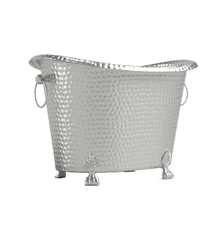 Hot Sale Wine & Champagne Cooler Metal Beverage Tubs For Bar Parties Beer Chillers High Quality Aluminium Hammered Ice Bucket