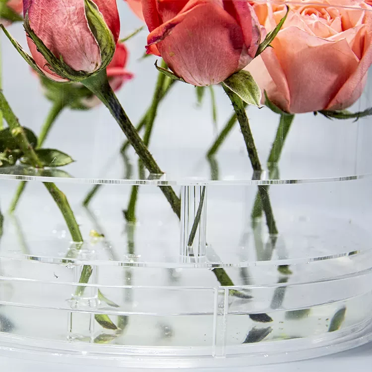 Home Decor Round Acrylic Vase Customized Wedding Flower Vase Acrylic Modern Design Acrylic Flower Box