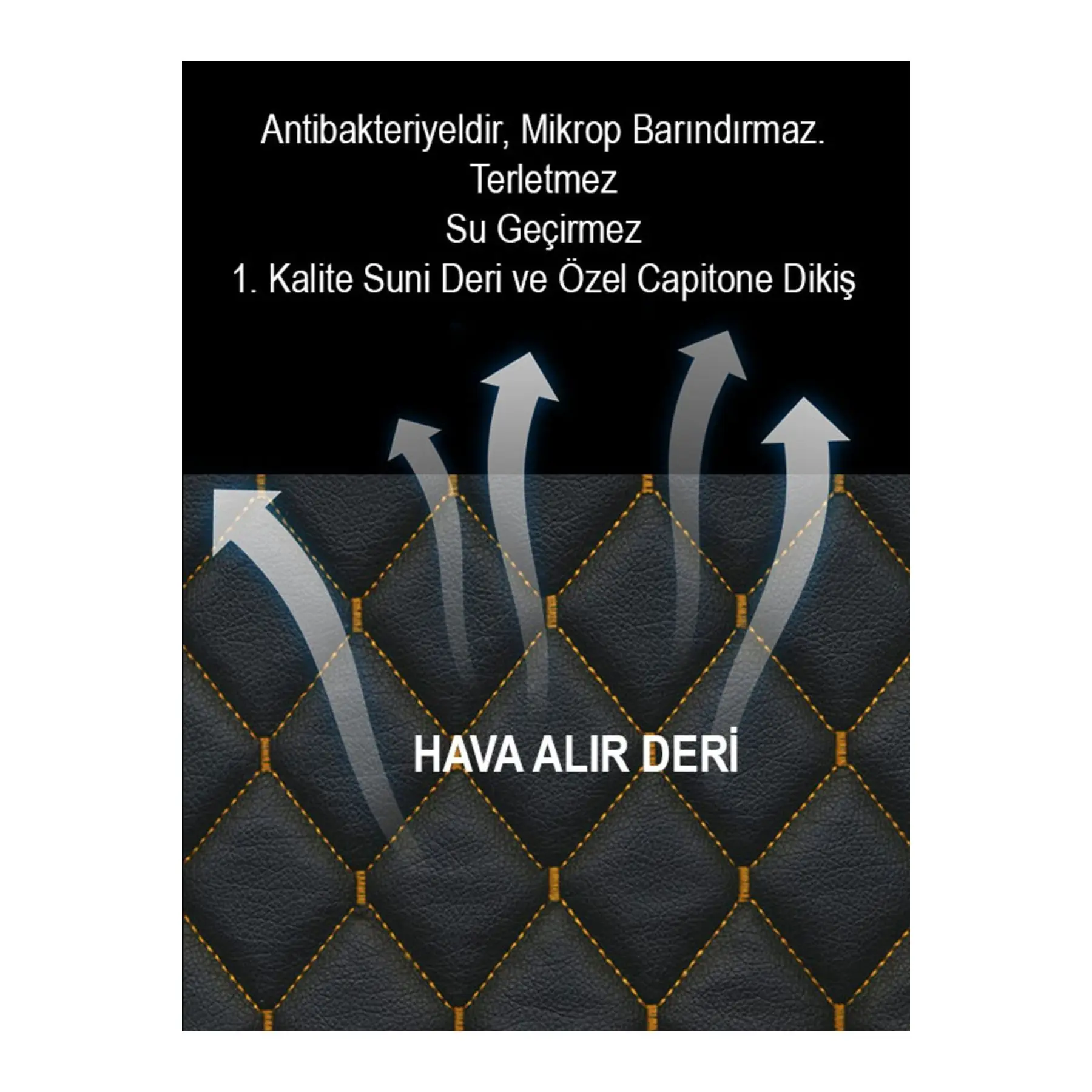 Chery Kimo Fabric 2-Piece Leather Covered Seat Cushion Black Yellow