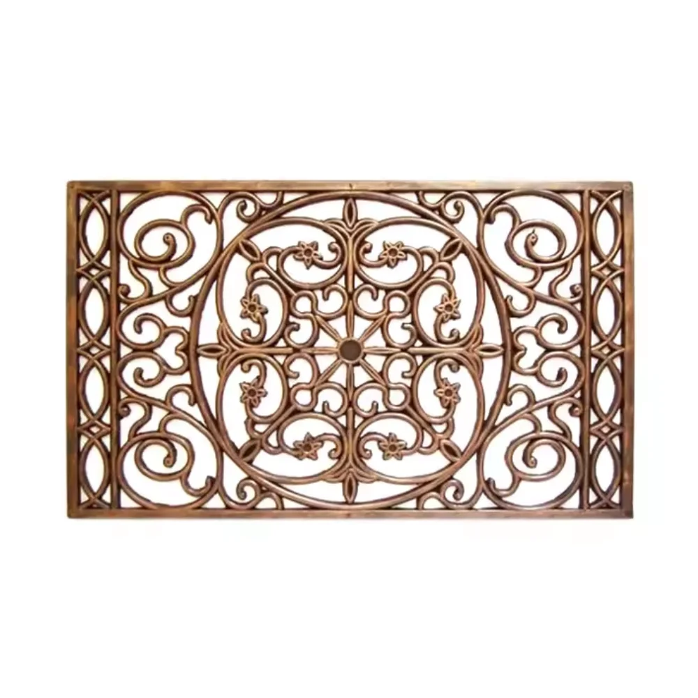 Rubber Iron Grill Mat Non-Slip Shoe Scraper Outdoor Decorative home Decor Cast Iron Doormat RUBBER IRON MAT PAINTED