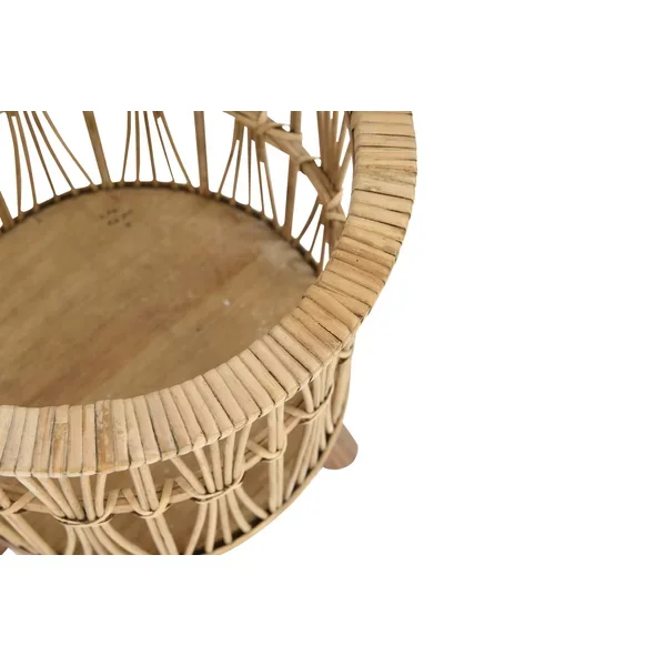 Decorative Bamboo Basket  Natural Color Wooden Base 3 Legs Decorative Basket For Home Hotels Indian Bamboo Handmade Baskets