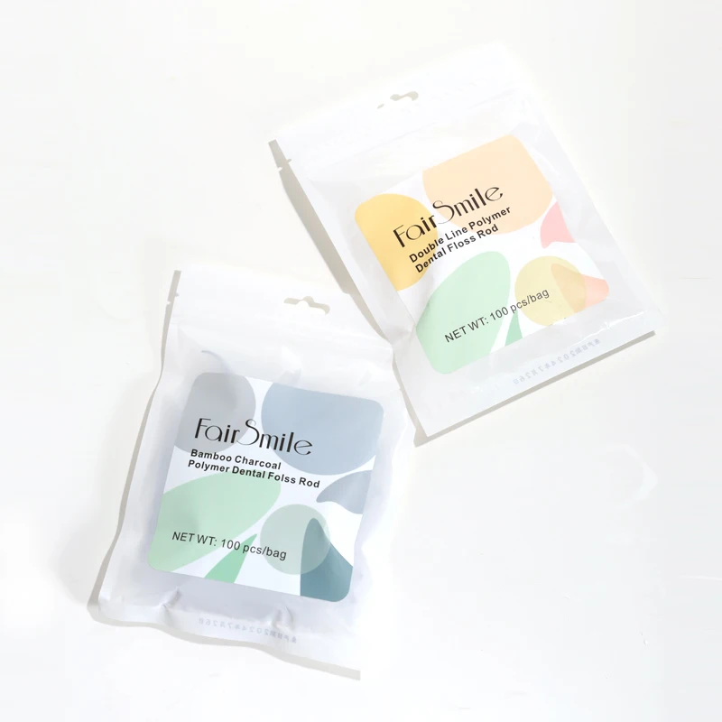 Private Label Fresh Breath Dental Floss Whitening Teeth Custom Oral Care High Tensile Polymer Portable Dental Floss Pick stick