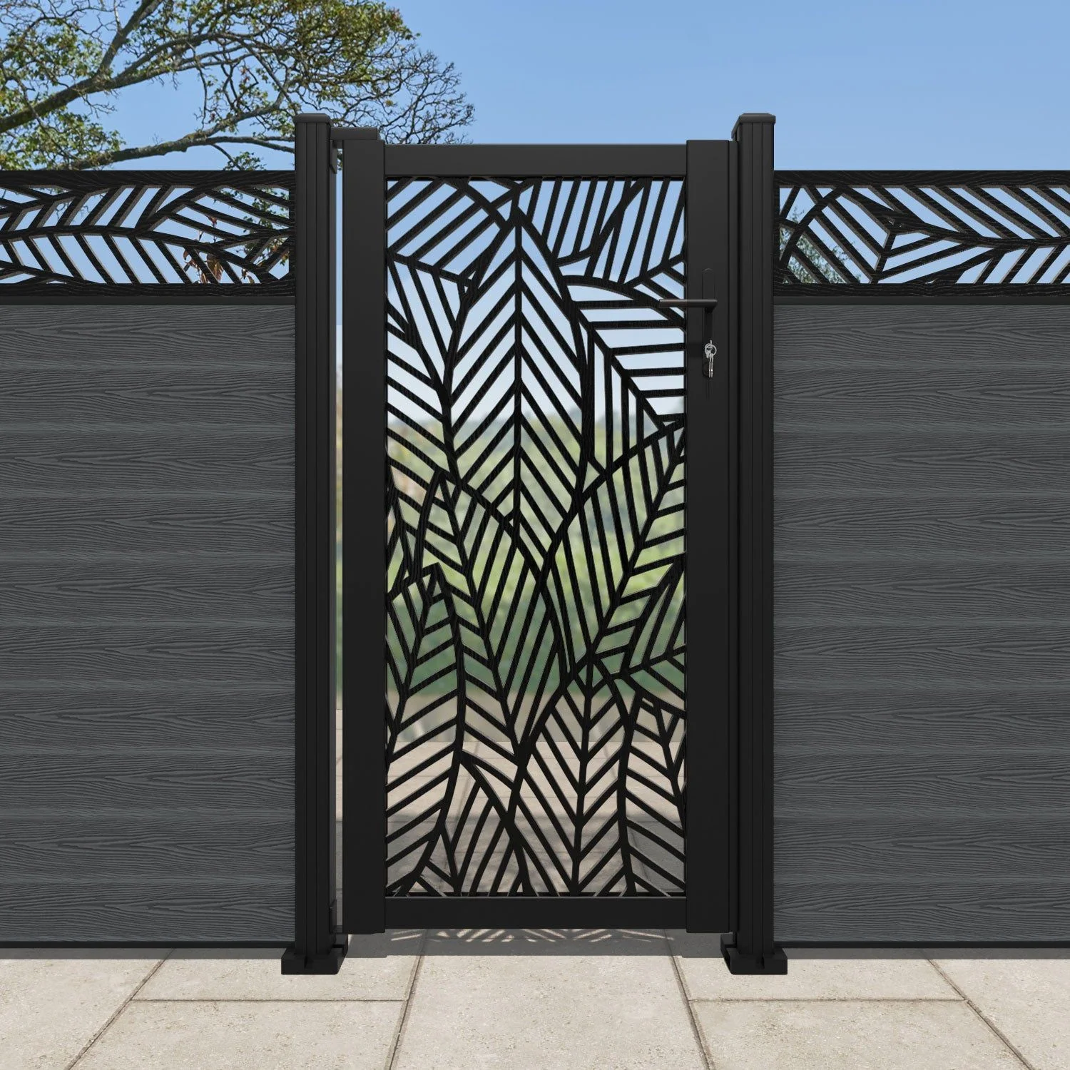 Customized modern laser cut metal door villa garden gate fence railing decorative screen room divider