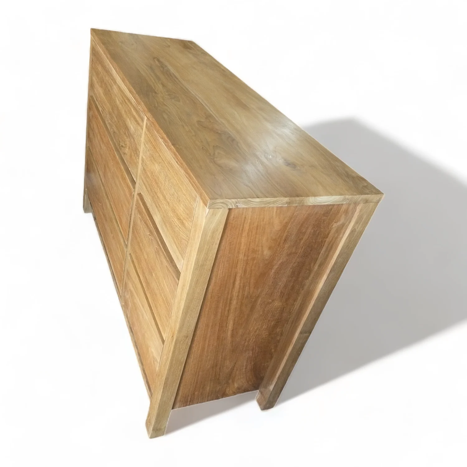 Contemporary Solid Wood Furniture 6-Drawer Teak Wood Bedroom Dresser European Style Living Room and Kitchen Cabinets for Home