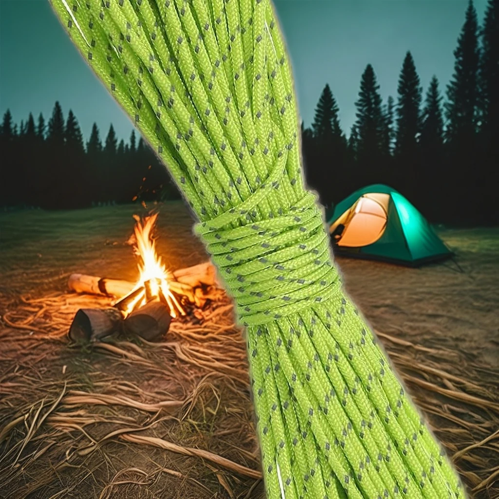 1.5mm orange with Fluorescent Reflective drawcord polyester Tent Rope Cord Camping