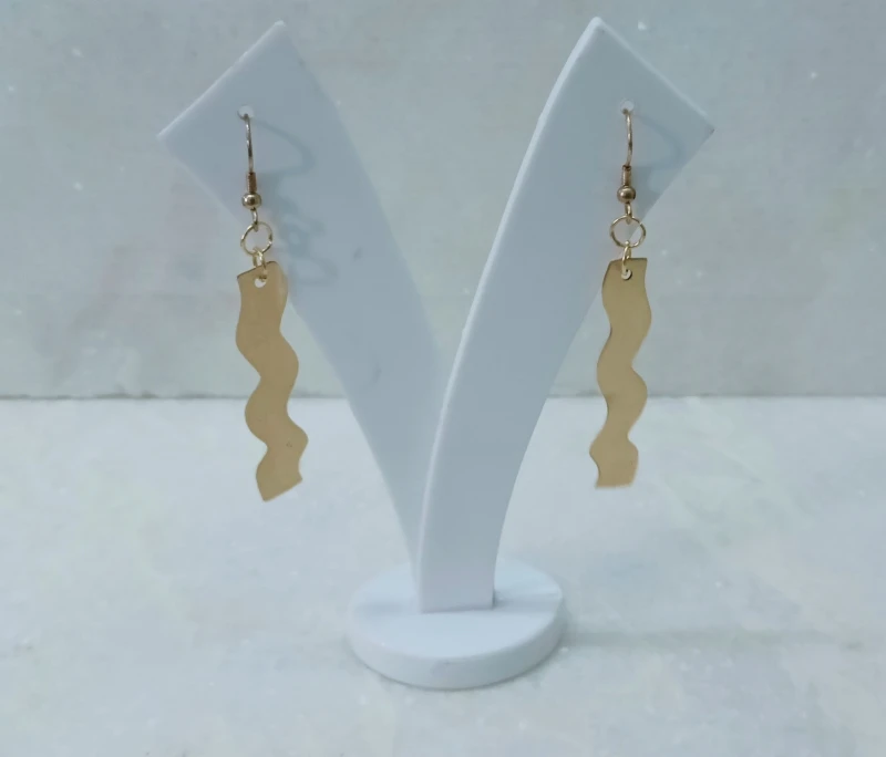 Brass Acid Cutting Brass Earrings Fancy partywear Fashion Brass Metal Stud Earrings Black Antique gold