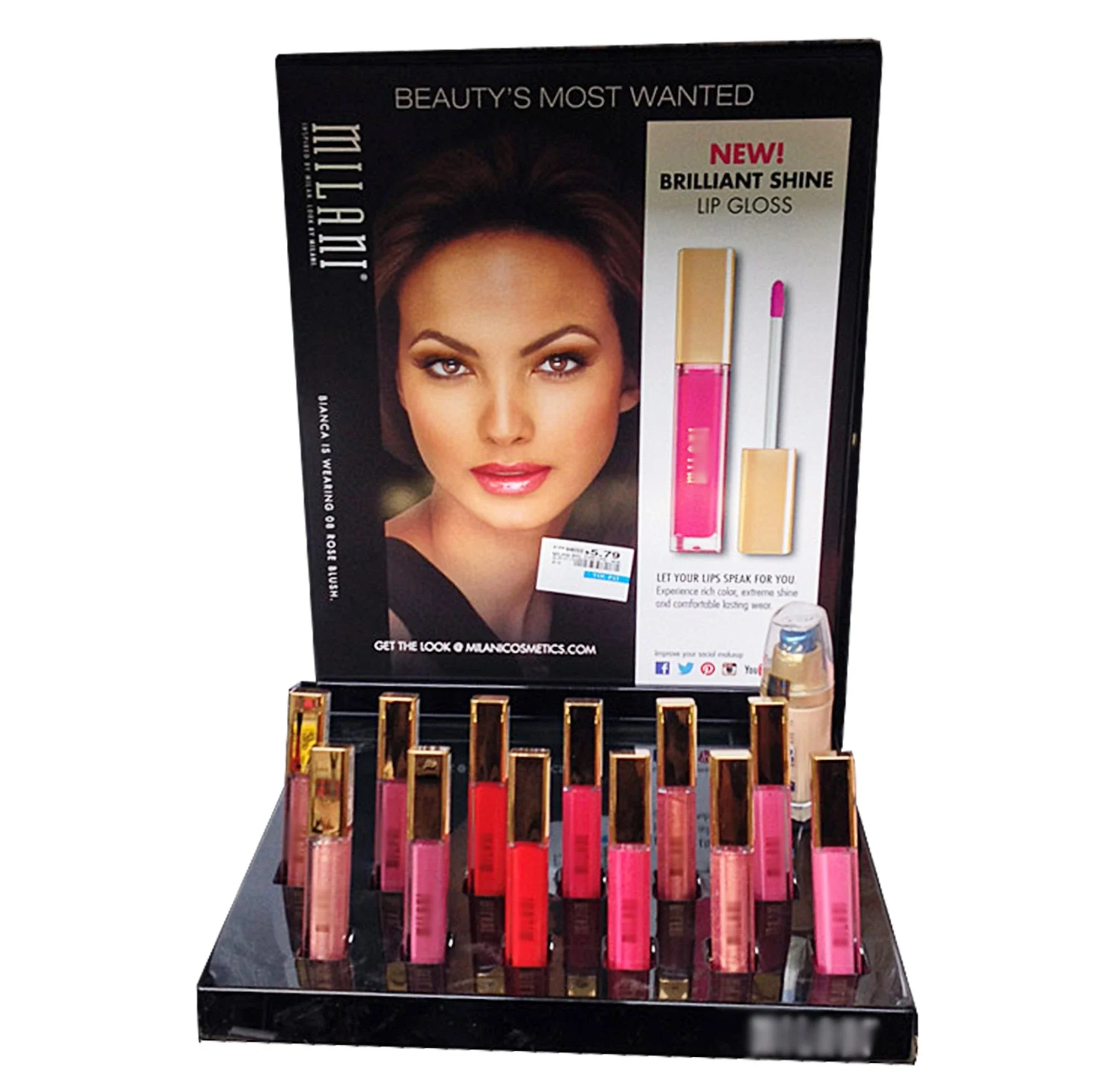 Black Plexiglass Square Lip Gloss Counter Display Rack Mac Lipstick Cosmetic Organizer Custom Lucite Lipstick Advertising Stand