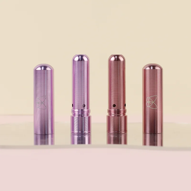 2023 hot selling blue pink gray aluminium inhaler bottle purple nasal inhaler essential oils aromatherapy oil diffuser