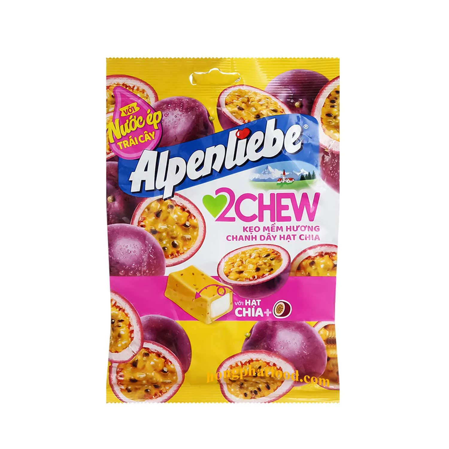 Factory price confectionery supplier in Vietnam Alpenlieb passion fruit gummy candy 2Chew Chewy 45 bags x 87.5g soft chewing