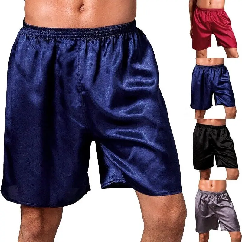 Satin Boxer Shorts Sleep Pajamas Beach Shorts Sleepwear Underwear Pants Nightwear Pyjamas Hot Quick Dry Breathable