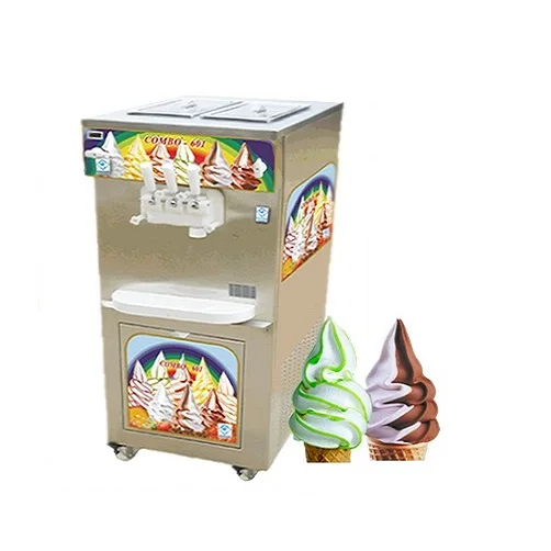 High Productivity COMBO-601 (Ripple & Twin Flavor Softy) Ice Cream Machine In 3 Phase Buy At Competitive Price
