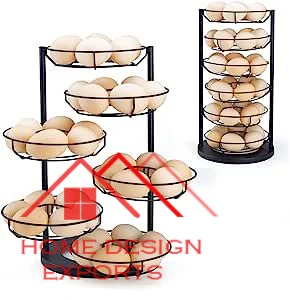 Iron wire Egg Rack & Basket in Black finished With Multi Tire  For kitchen Counter   Best Selling Kitchen Accessories