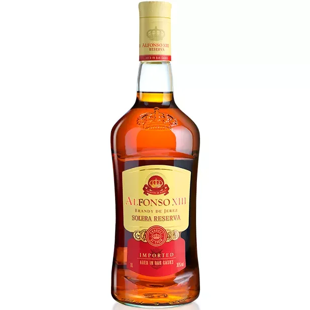 Aged 18 Months Light Amber Coloured 36% Top Selected Spirits Distilled Wine Spirits Bottle Alfonso I Brandy