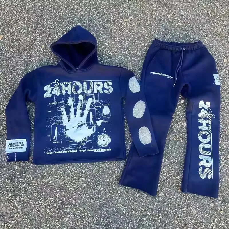 YUJIA OEM Custom design your own blank acid wash tracksuit 400 450 500 men summer 100% organic cotton streetwear tracksuit