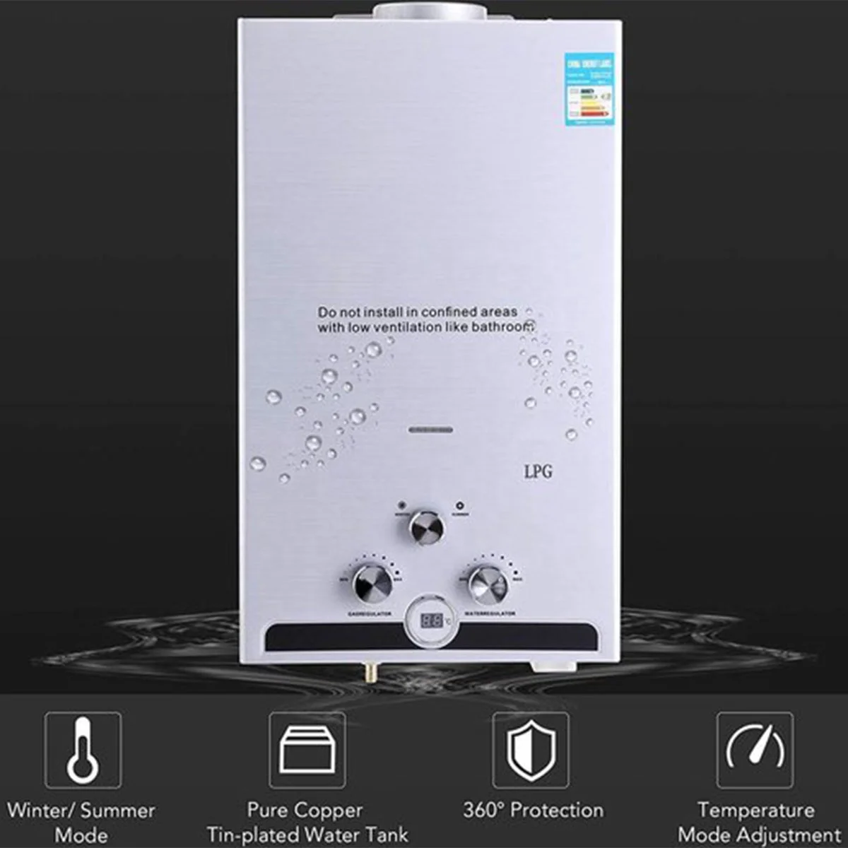 China Golden Supplier Wholesale Price LPG NG Instant Gas Geyser Boiler 6L to 10L 12L 16L 20L Tankless Gas Water Heater