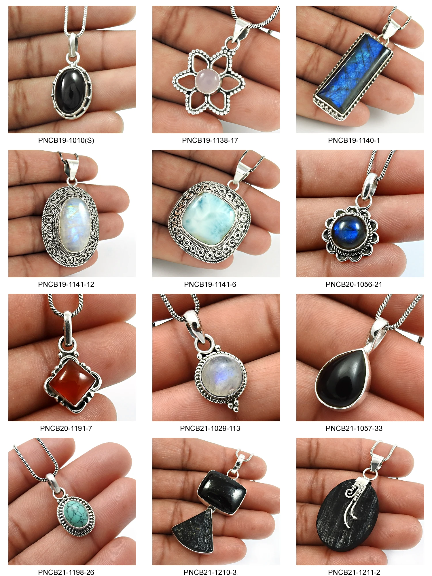 Pure 925 Sterling Silver Natural Turquoise Gemstone Ethnic Pendant Handmade Bohemian Jewelry Wholesale Factory Price Supplier