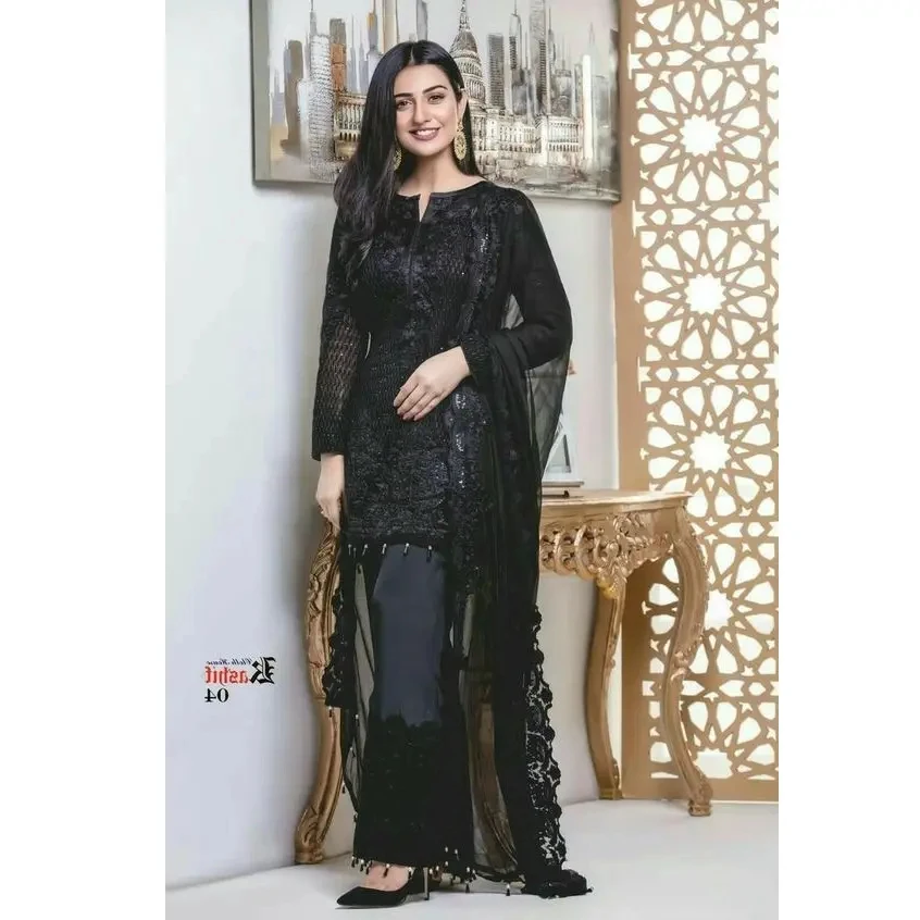 Pakistan and Indian Shalwar Kameez suits Lawn fabric formal wears Creation Lawn 3 piece suits Party-Wedding Wear for women 2024