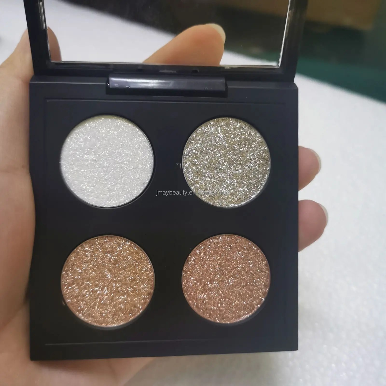 Diamond highlighter makeup private label glitter high pigmented eyeshadow palette wholesale highlighter makeup