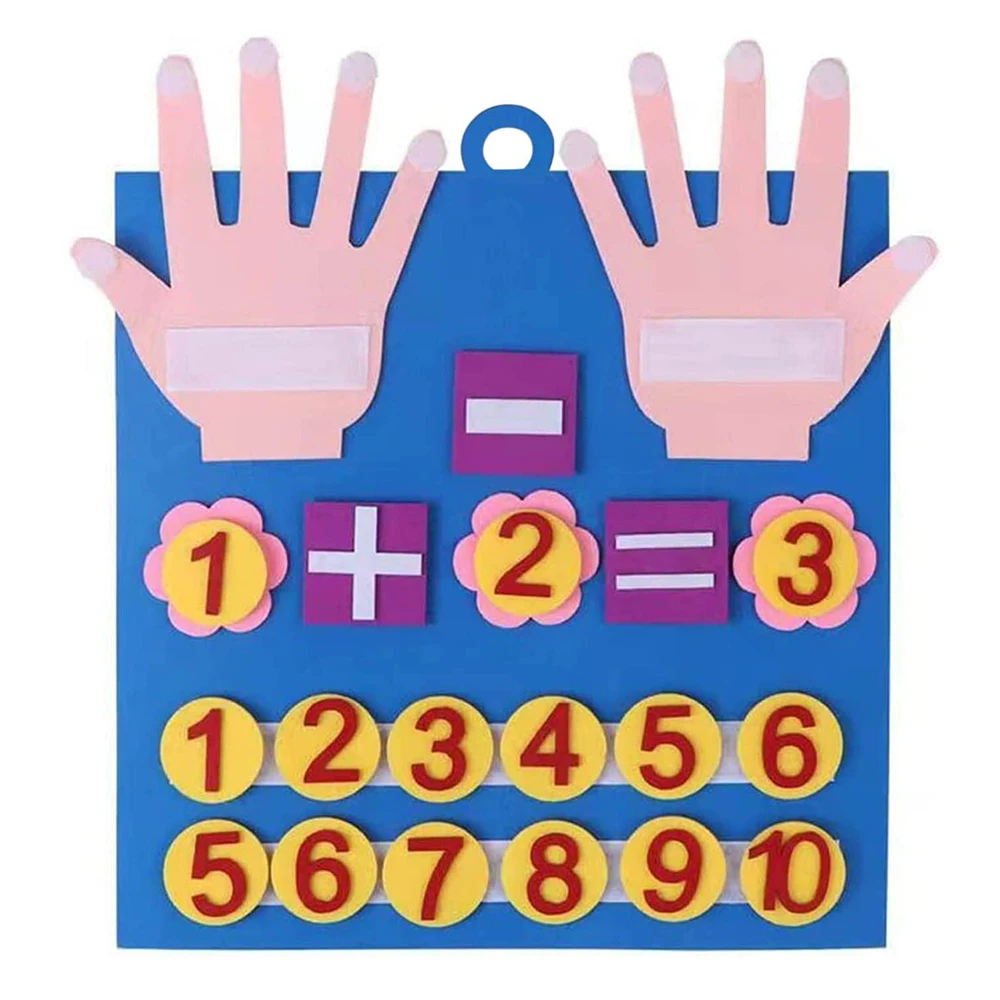 preschool math teaching aids Children Early Education Toys Felt Board Finger Numbers Counting Toy