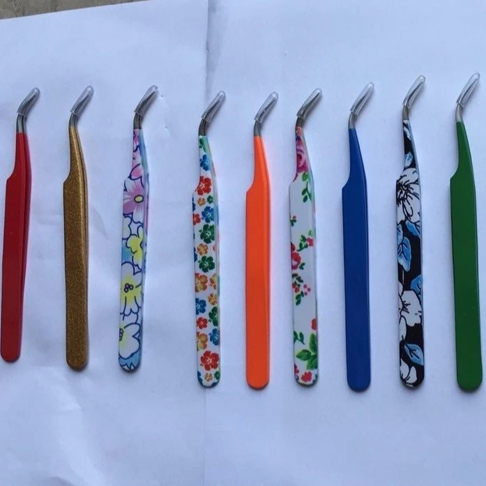 Wholesale Cheapest Price Paper Coated  Hand Tested Classic  And Mega Volume  Eyelash Extension Tweezer