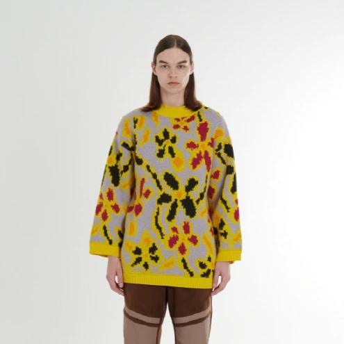 FREAKS (M)Merino Wool Unisex Loose Fit Vincent Floral Long Knit Sweater FREE Korean fashion Trending products 2024 new arrivals