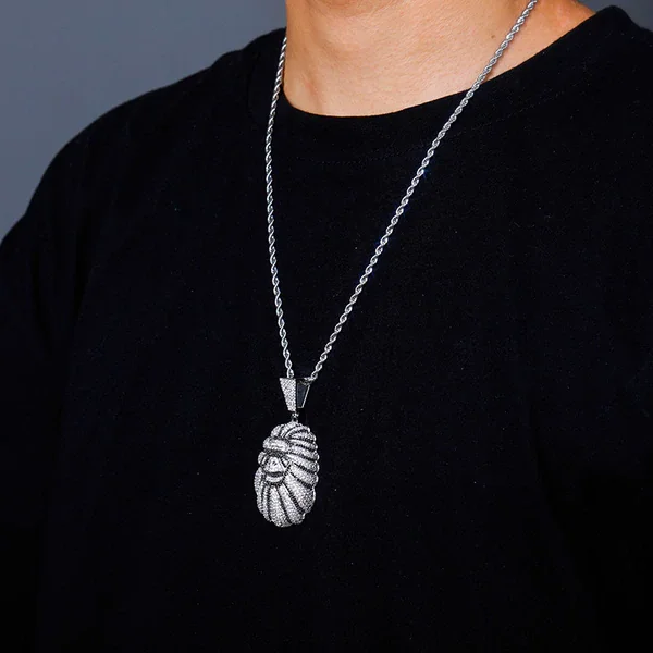 Iced Out Monkey Head Shape Hip Hop Certified Gold Pendant Curb Chain Necklace Jewelry Gift For Your Boyfriend & Friend