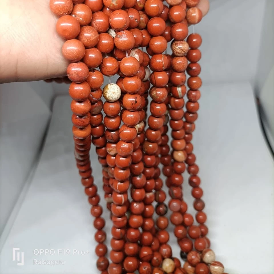 Natural Red Jasper  High Quality strings Natural 8 MM beads Crystal stone Healing Stone  Red Jasper 45 beads string stone
