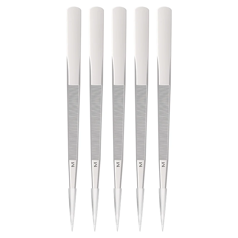 Stainless Steel Cute Colorful Tweezers Set Portable Tweezers Maintenance Tools Straight and Curved Tip Nippers