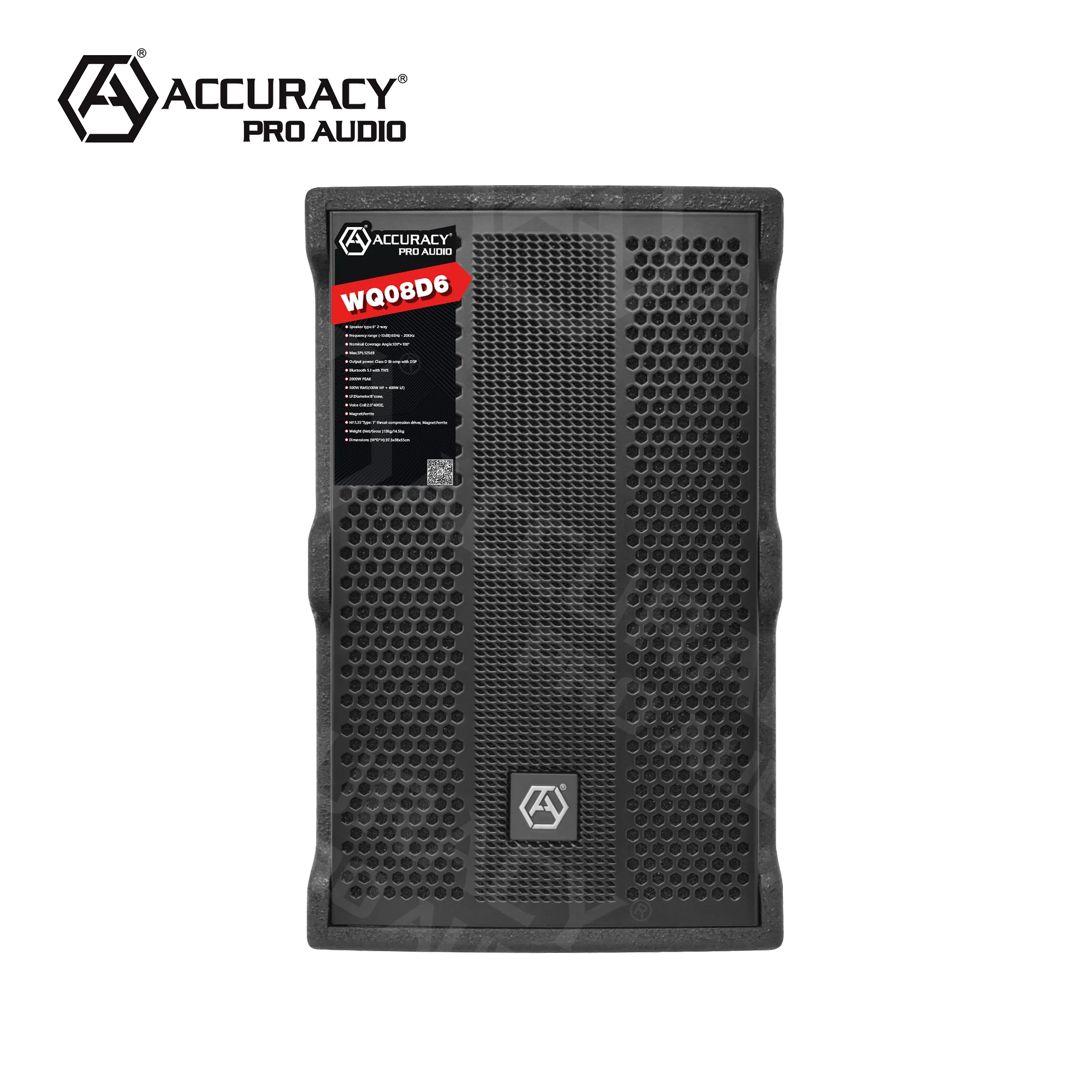 Accuracy Pro Audio WQ08D6 Premium Sound Speaker with 500W RMS and Sleek MDF Enclosure