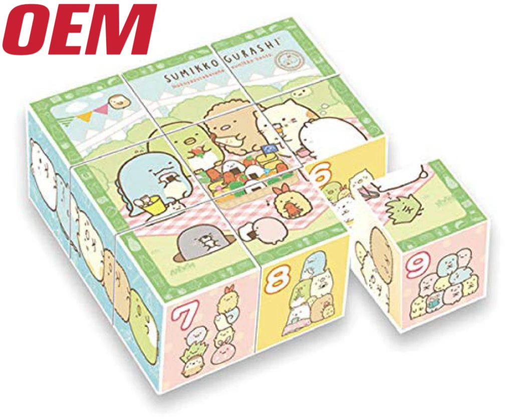 Customized 9 Pieces Game Cube Made Small Cartoon Cube GameToy Make Plastic Cube For Kids