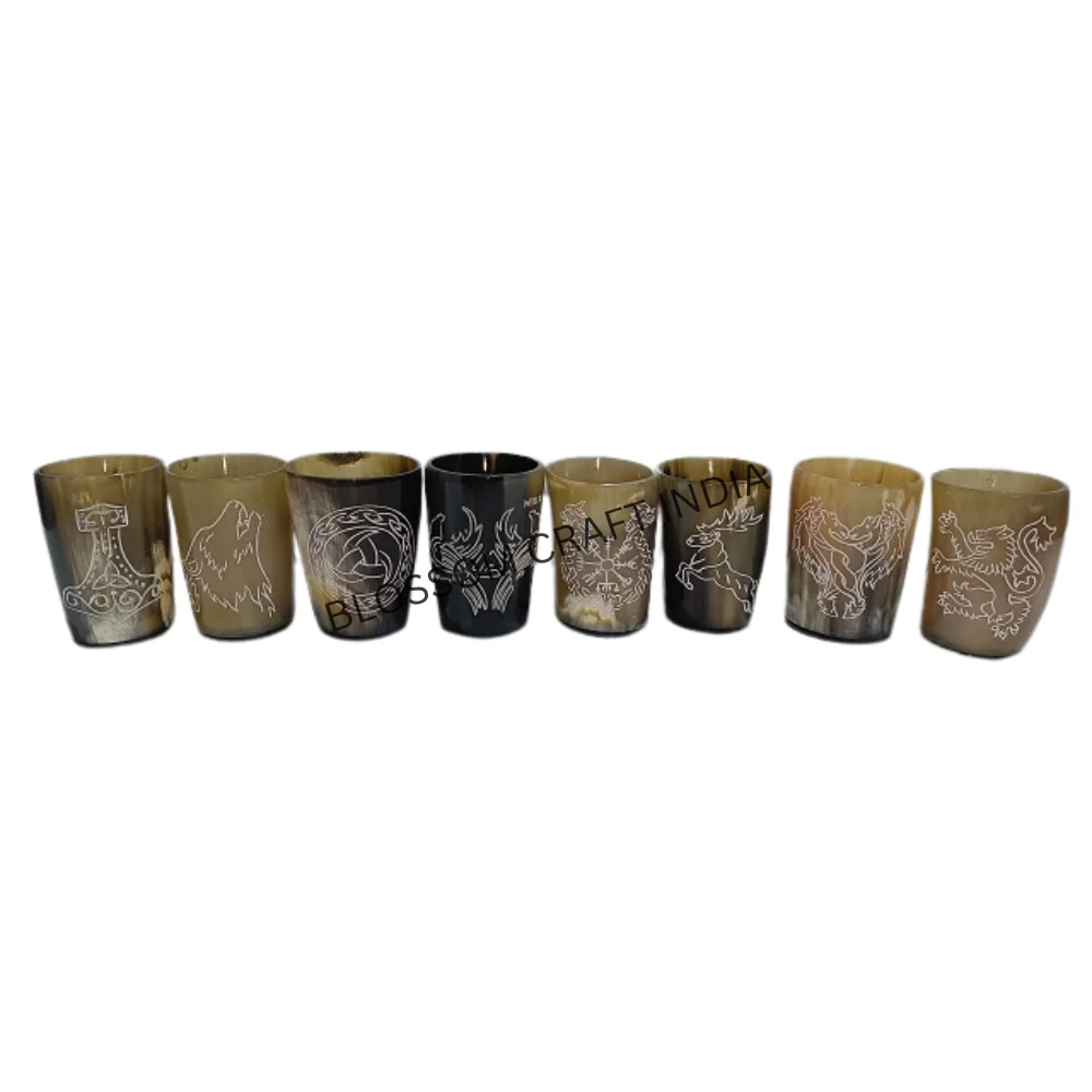 Handcrafted 100% Authentic Agate Drinking Horn Mead Shot Glass Cup Inspired Ox Horn Animal Viking Cup House Warming Free