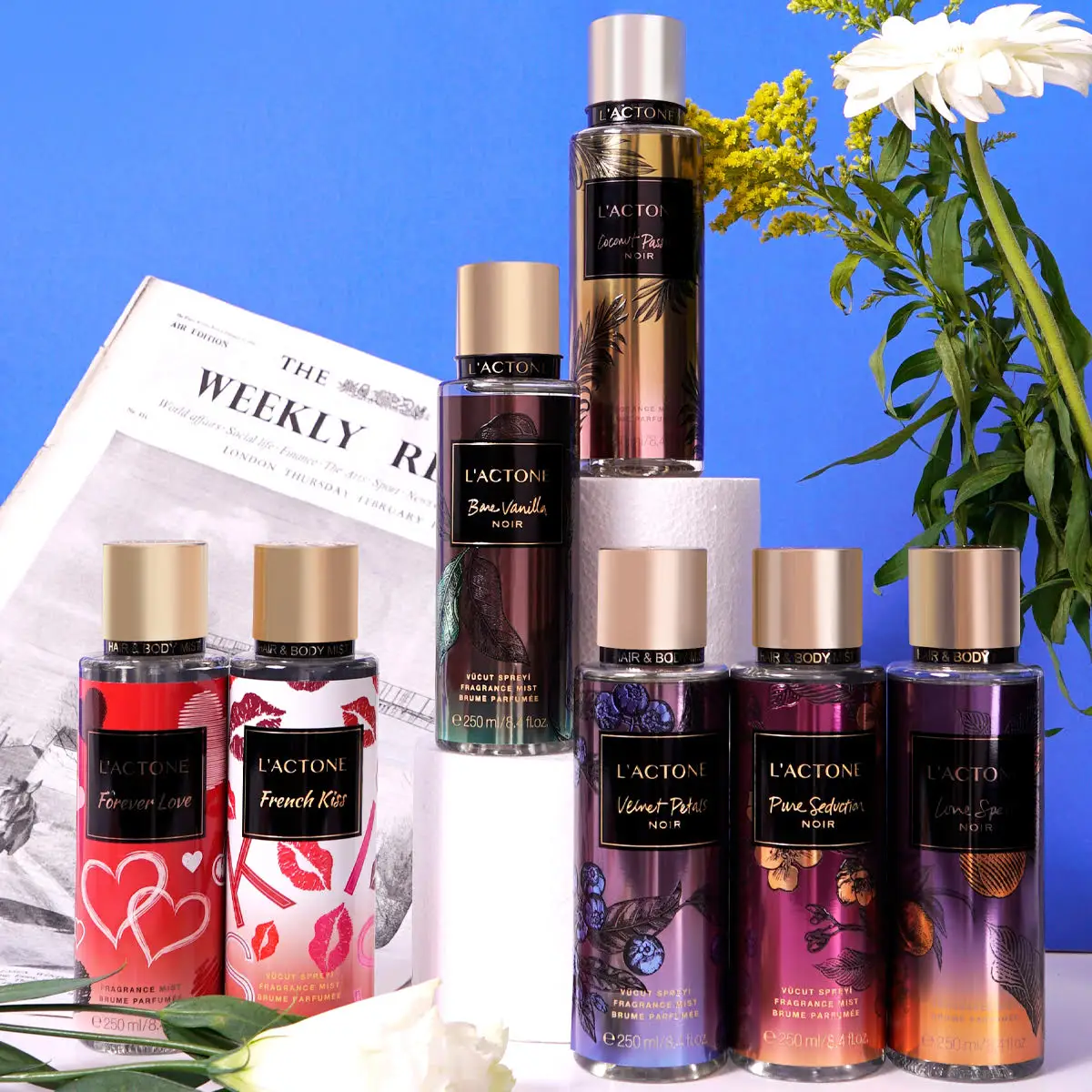 Hot Sale Lactone Velvet Petals Fragrance Mist Noir 250 ML Made in Turkey Private Label Available Wholesale From Factory OEM