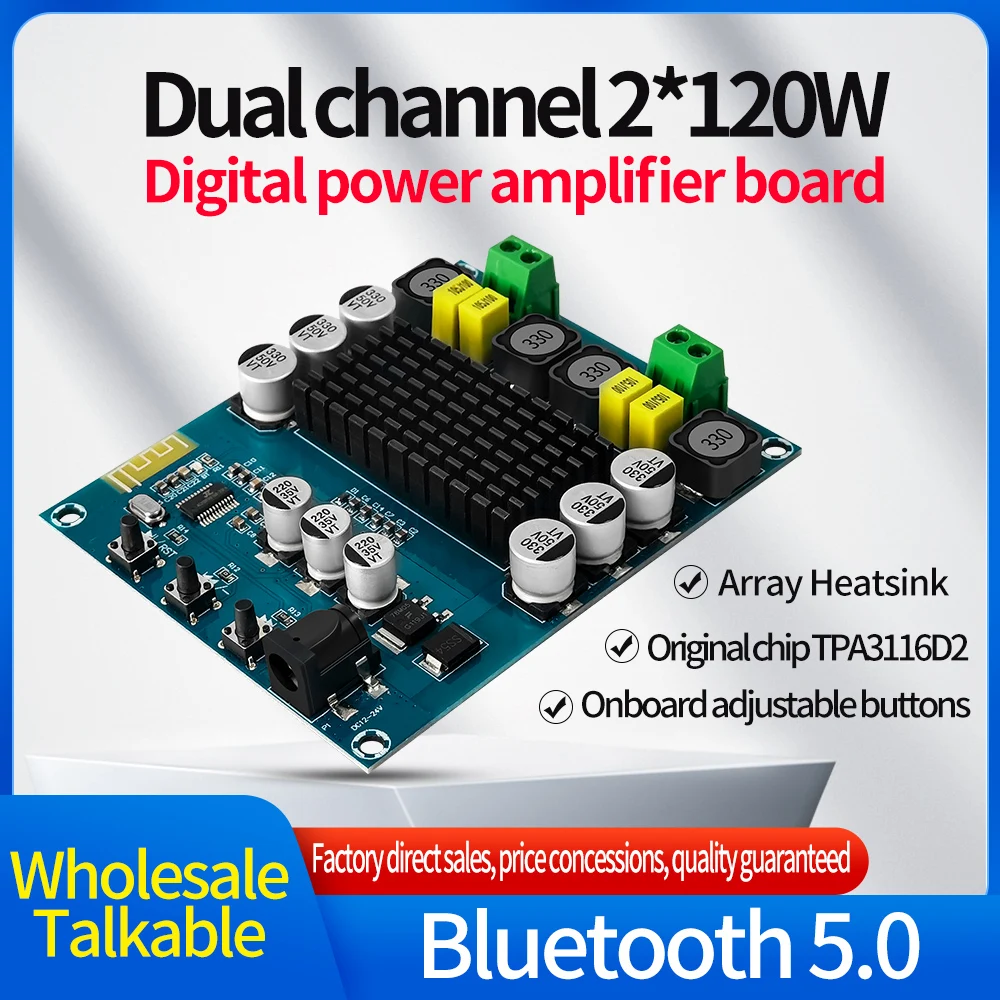 XH-M548 2*120W Digital Amplifier Board Audio 5.0 BT Bluetooth-compatible XH M548 Amplifier Board Dual Channel Audio Amps Module