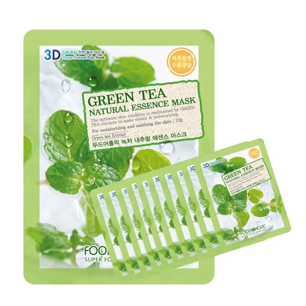 Food @ Holic NATURAL ESSENCE MASKPACK лист для маскировки лица корейская косметика зеленый чай