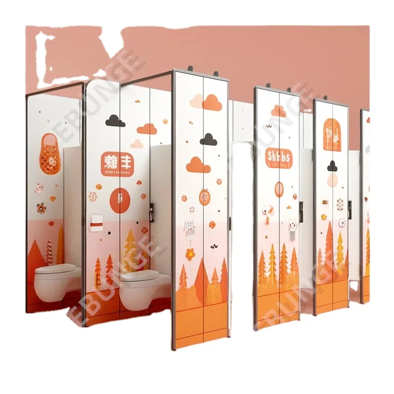 Kindergarten HPL Kindergarten Nursery Toilet Door School Kids Toilet Cubicle Partition