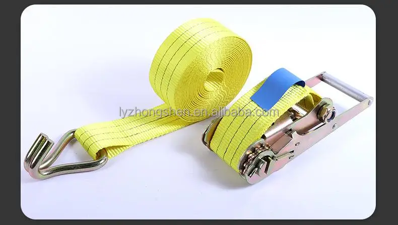 1inch 25MM 800KG Rubber handle ratchet tie down lashing strap with S hook