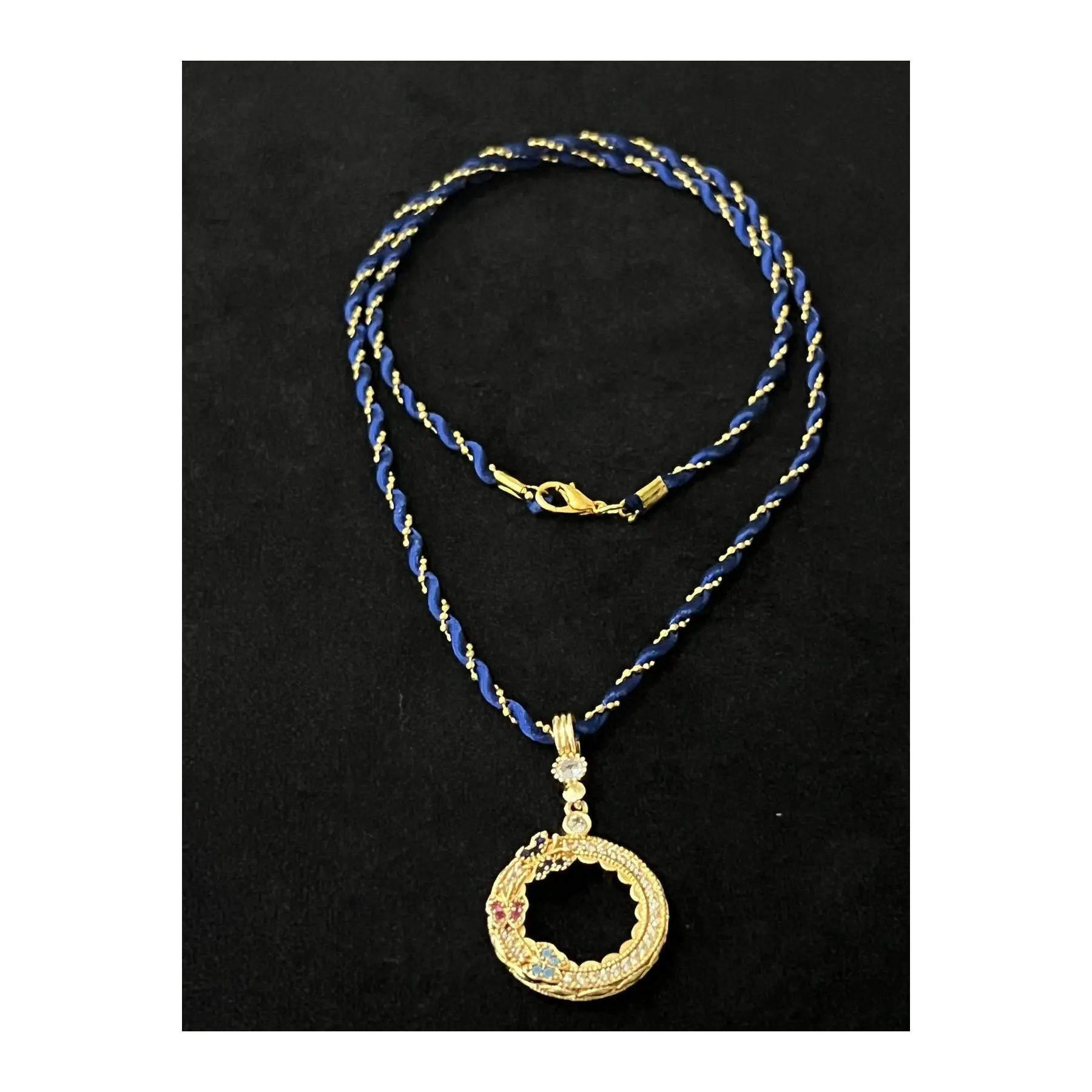 Quarter Gold Butterfly Stone Framed String Necklace (Butterfly - String Necklace)