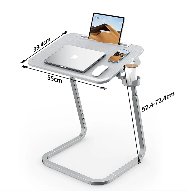 XGear New 2022 Adjustable TV Tray Table Pu Leather with cupholder tablet slot on bed sofa Folding Table for home office eating