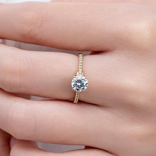 Hot selling high quality trendy design 14k gold engagement rings fine jewelry with cz gemstone Vietnam Manufacturer NDINO23