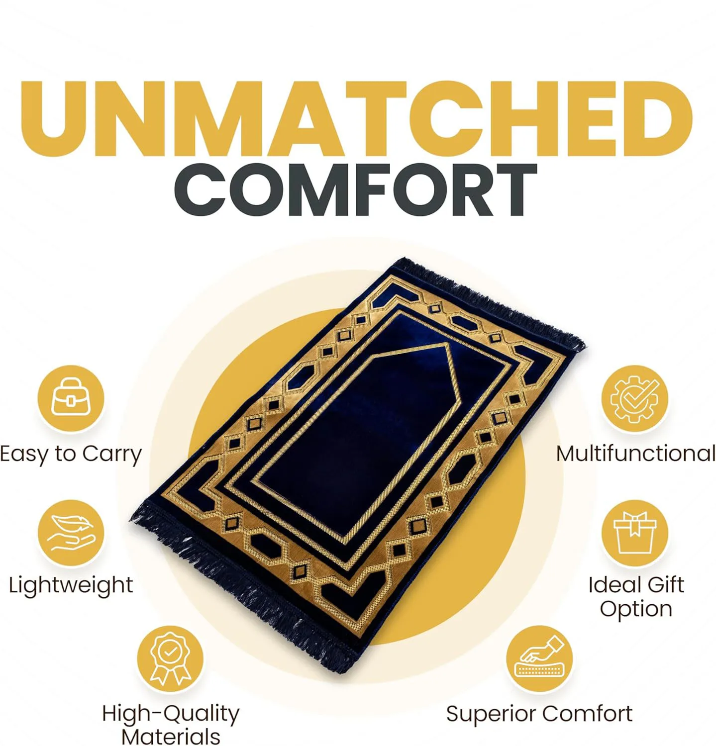 Salaat Essentials Islamic Prayer Mat  Premium Prayer Rug for Muslim Women & Men