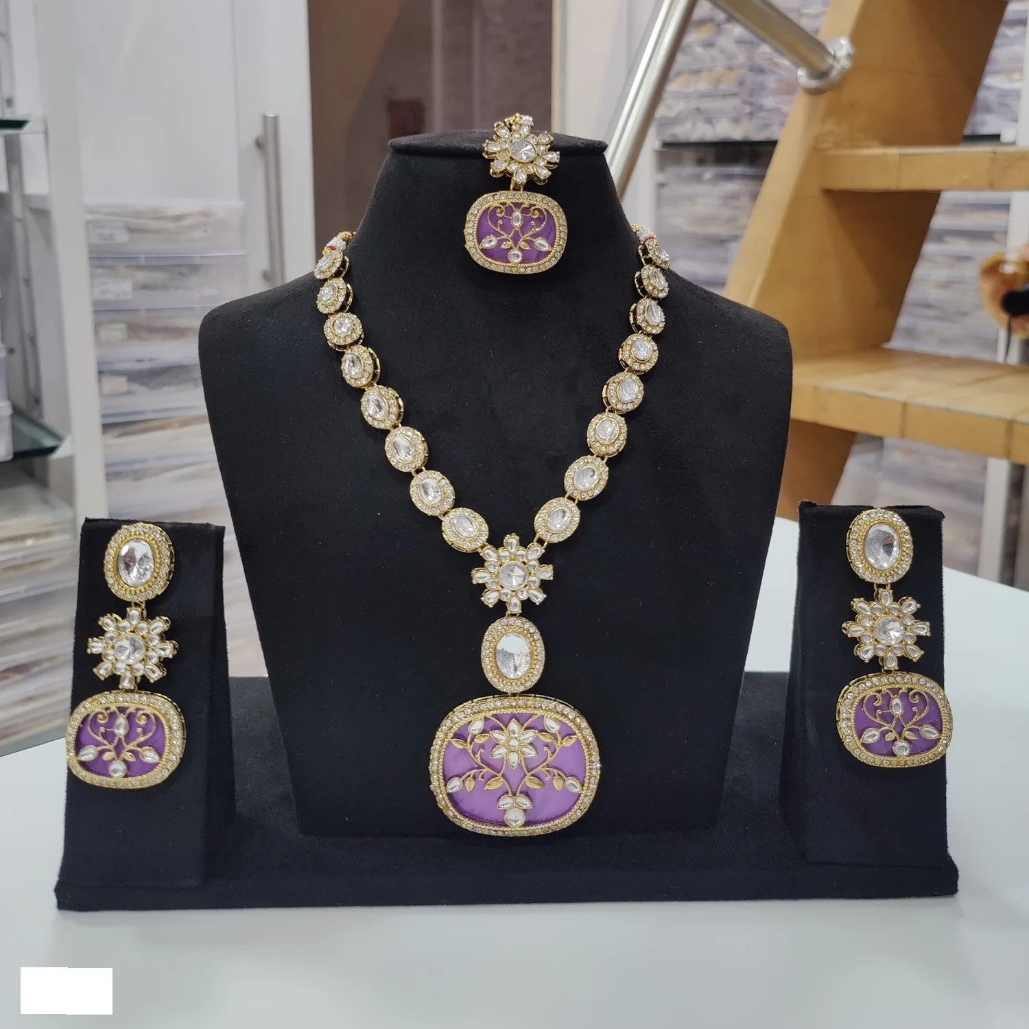 Latest Export Quality Of Indo Western Long Style Beads Necklace Set With Gold Plating in Wholesale rates  Wedding Wear Fashion