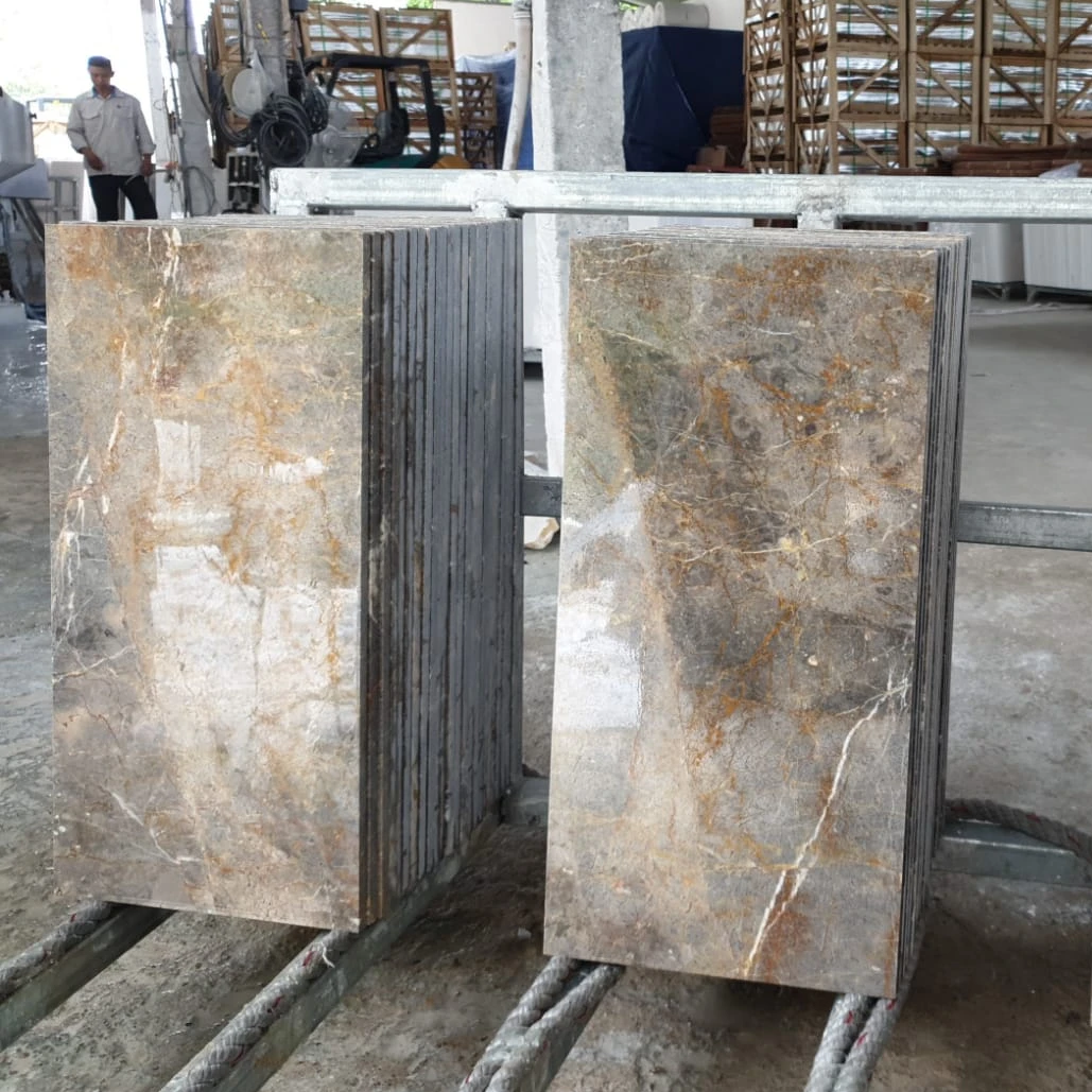 Polished Surface Golden Coffee Marble Tiles From Manufacturer And Direct Exporter Of Marble