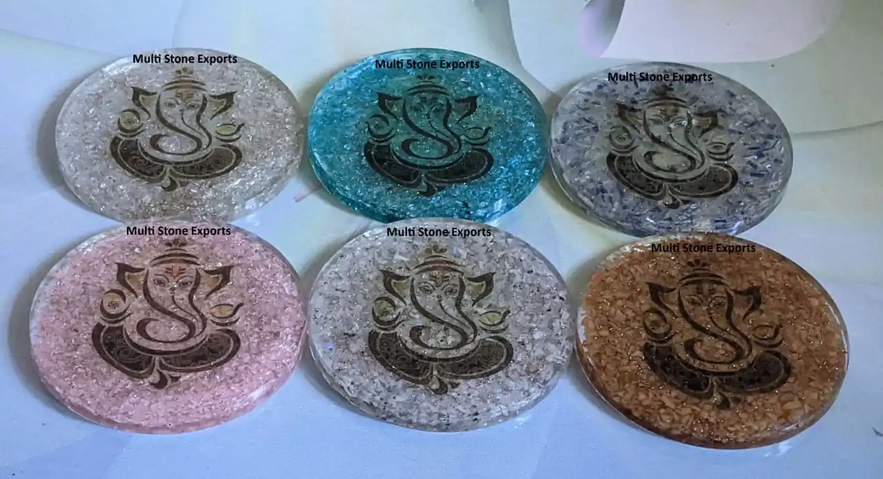 Best Quality Selenite Crystal Orgonite Orgone Coaster With Engrave Wholesale Selenite Coasters From AAMEENA AGATE