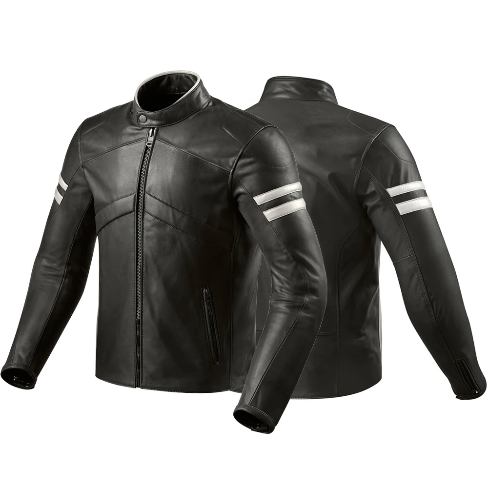 Motorcycle safety stitch Black & Red men leather new look racing jacket sustainable & Durable for rider motorbike leather jacket