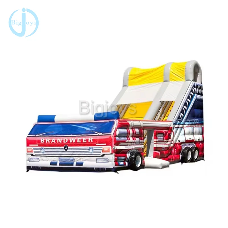 Commercial Truck shaped inflatable water slide children adult love play game backyard water slide for sale