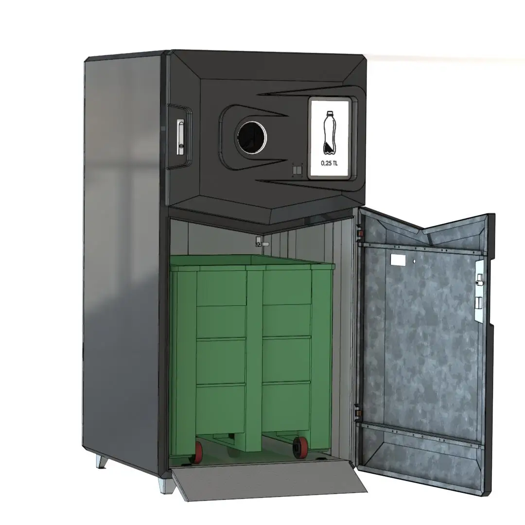 Smart Reverse Vending Machine for Recycling Glass Bottle  Plastic and Can with Sorting and Pressing Recycling Vending Machine