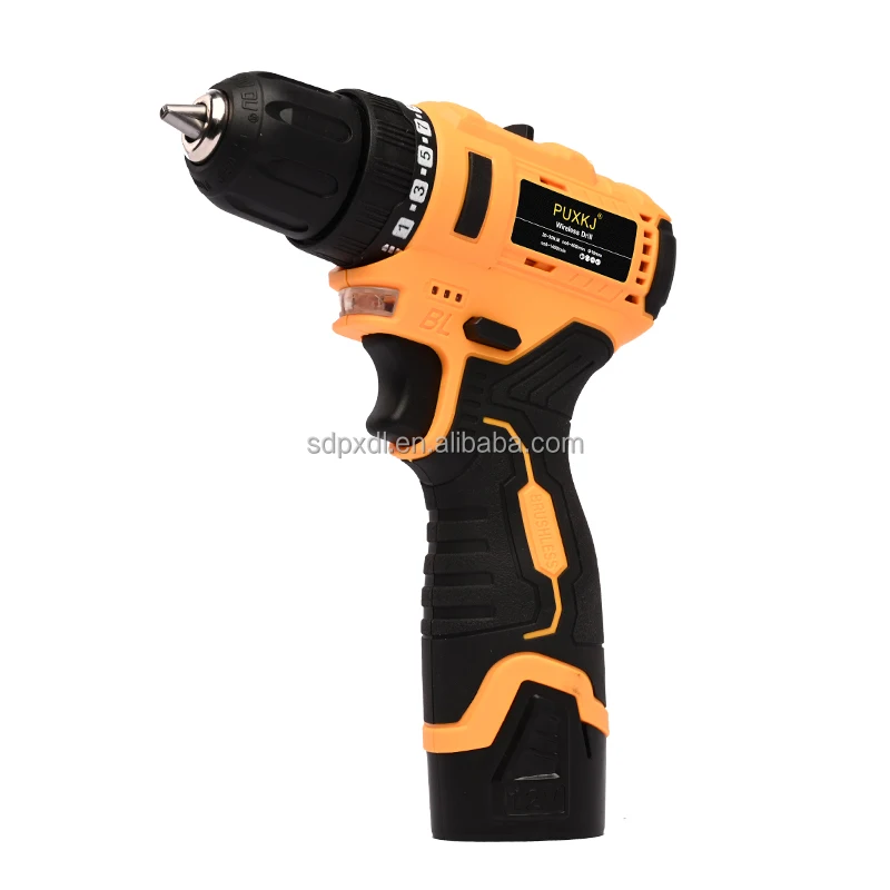 10.8V/12V DC electric tool set cordless  mini screwdriver multifunction 10mm yellow brushless power drills