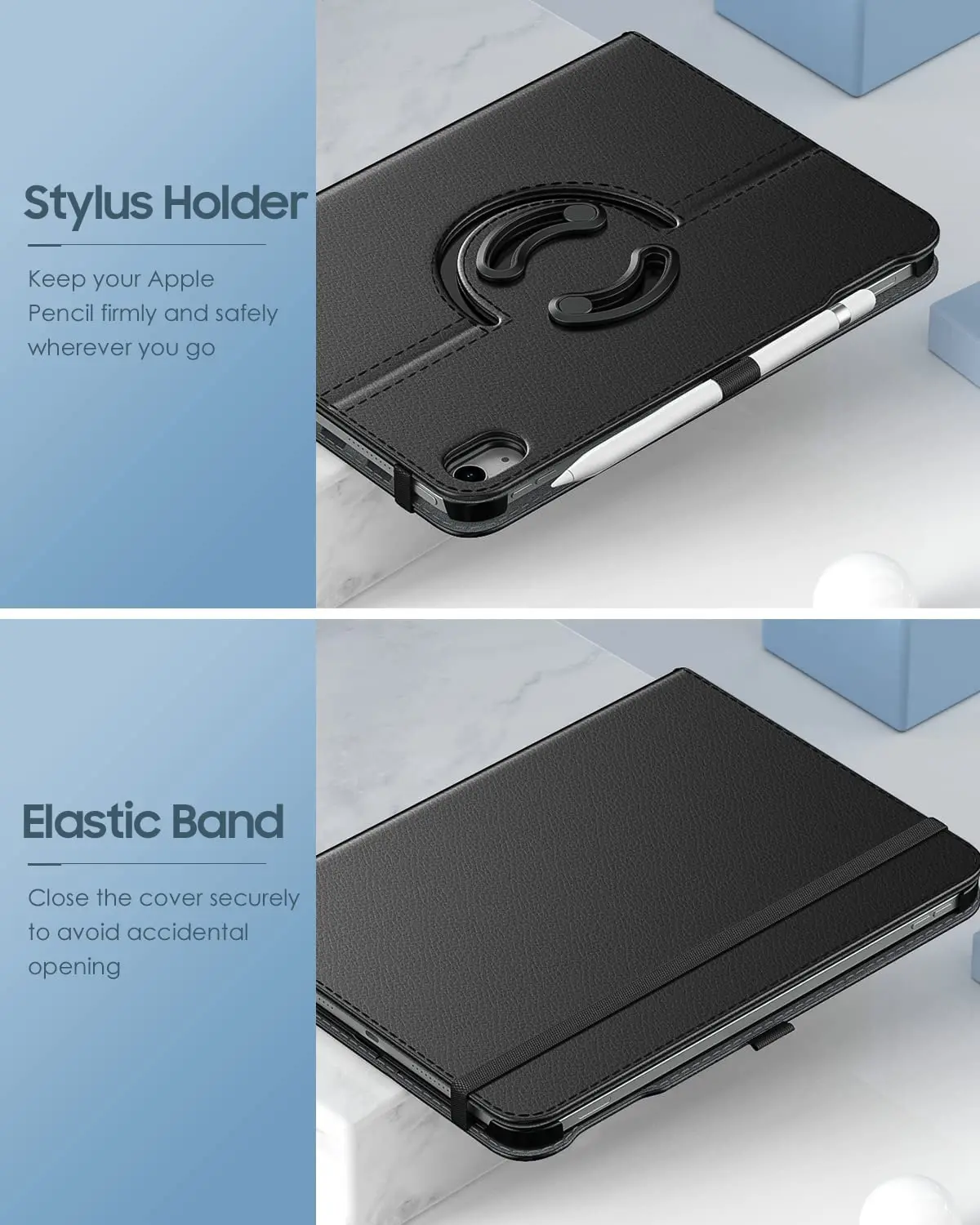 TiMOVO 90 Degree Rotating Smart Stand Cover Case for iPad 10th Gen 2022 10.9 inch   Protective Leather Cover with Stylus Loop