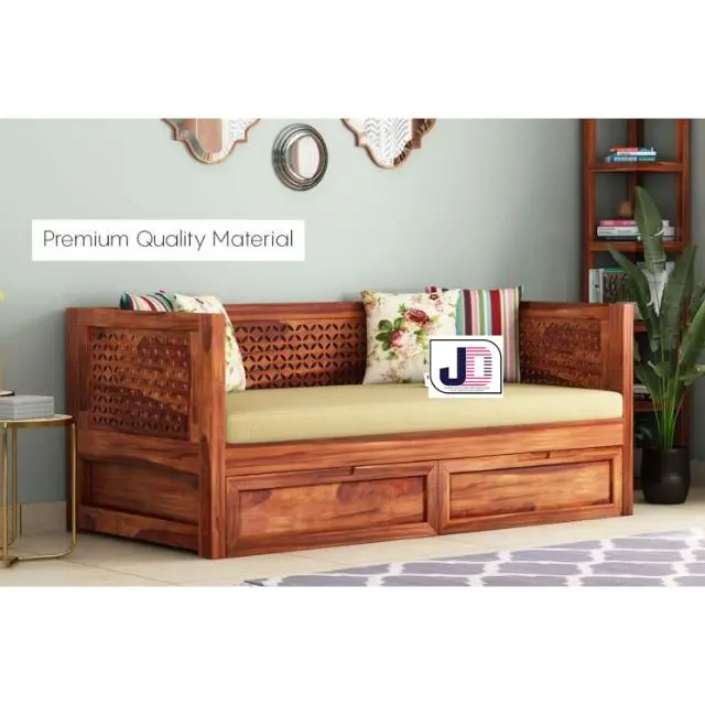 Decorative High Quality Material By Best Manufacturer Hand Curved Two Seat Wooden Sofa