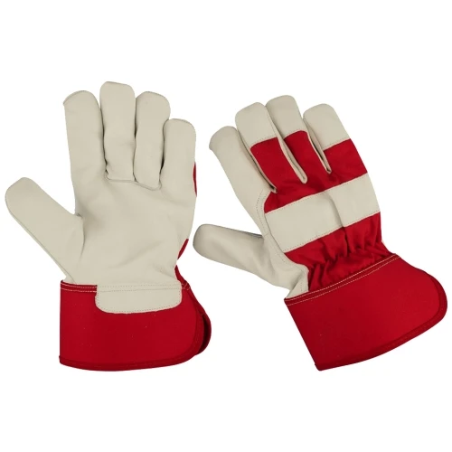 Good Quality Custom color Grade B/C Cotton and Cow Split Leather Gloves for Industrial working gloves